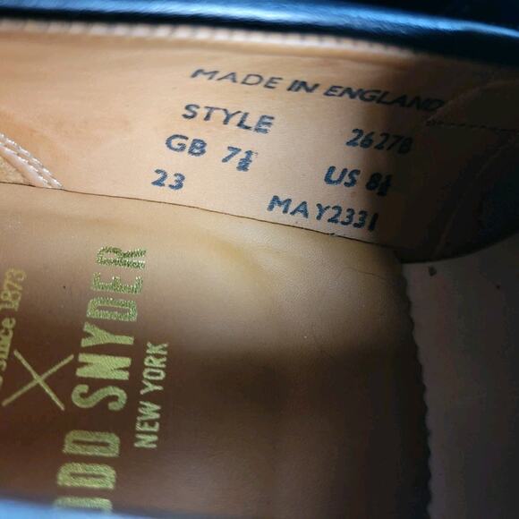 Todd Snyder x Sanders Clive Penny Loafer Mens size US 8.5 UK 7.5 Black England - Picture 11 of 13